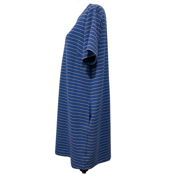 Lands End Dress Womens Plus 1X Tee Shirt Shift Striped Pockets Coastal Nautical - Picture 5 of 10